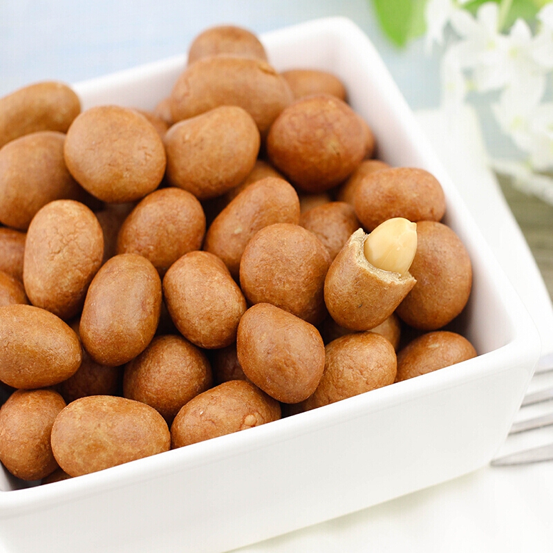 华味亨 坚果炒货 鱼皮花生320g/袋 办公休闲花生浓香酥脆 休闲食品