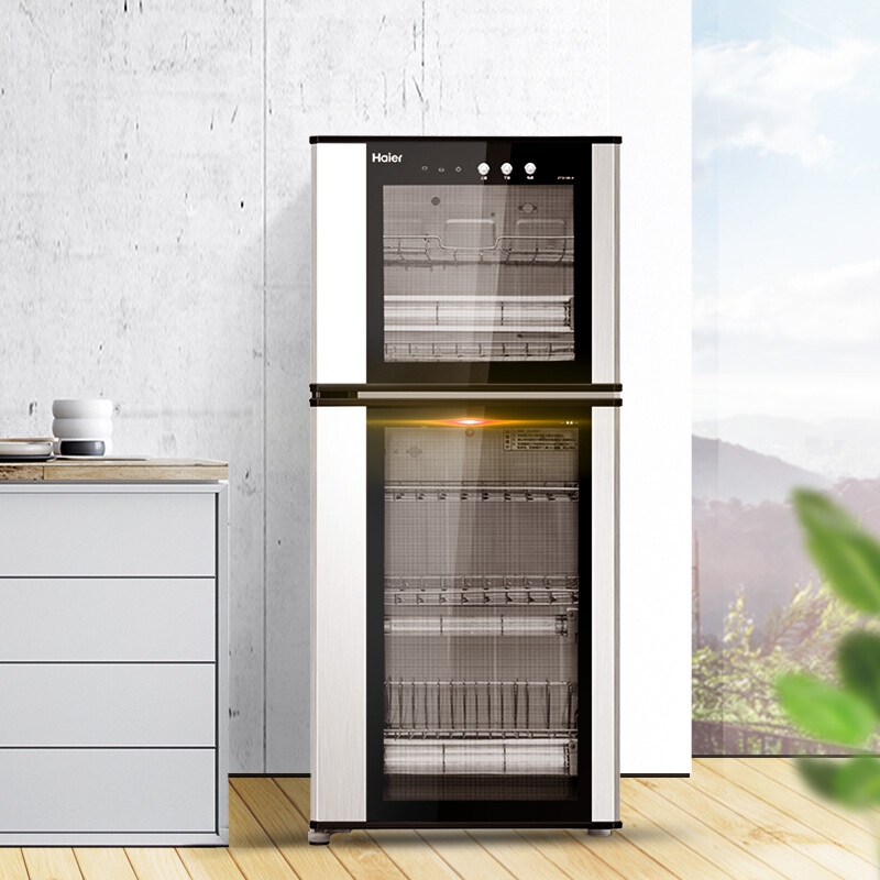 海尔(haier) 大容量100l 家用绿色环保 二星消毒 立式消毒柜/碗柜 ztd