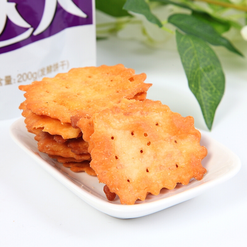 鼎缘碱体达人 韩式泡菜味苏打饼干 休闲零食小吃发酵早餐脆片饼干 200