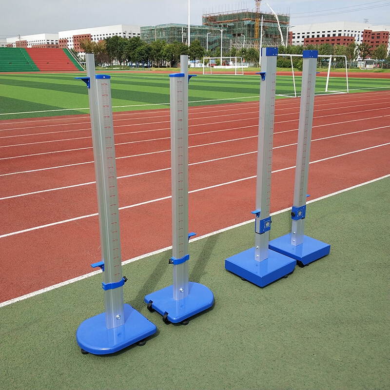 国产 铝合金跳高架 学校标准跳高器材 移动带轮可升降跳高架高255cm