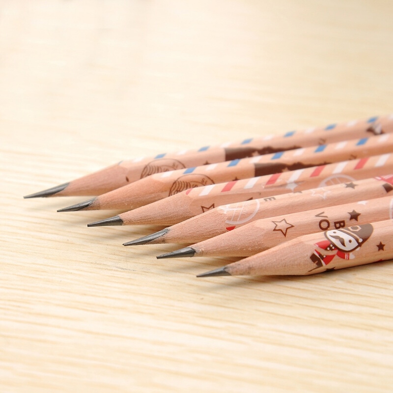 得力 铅笔 原木 椴木 印花桶装 六角铅笔 hb/桶装48支 33330